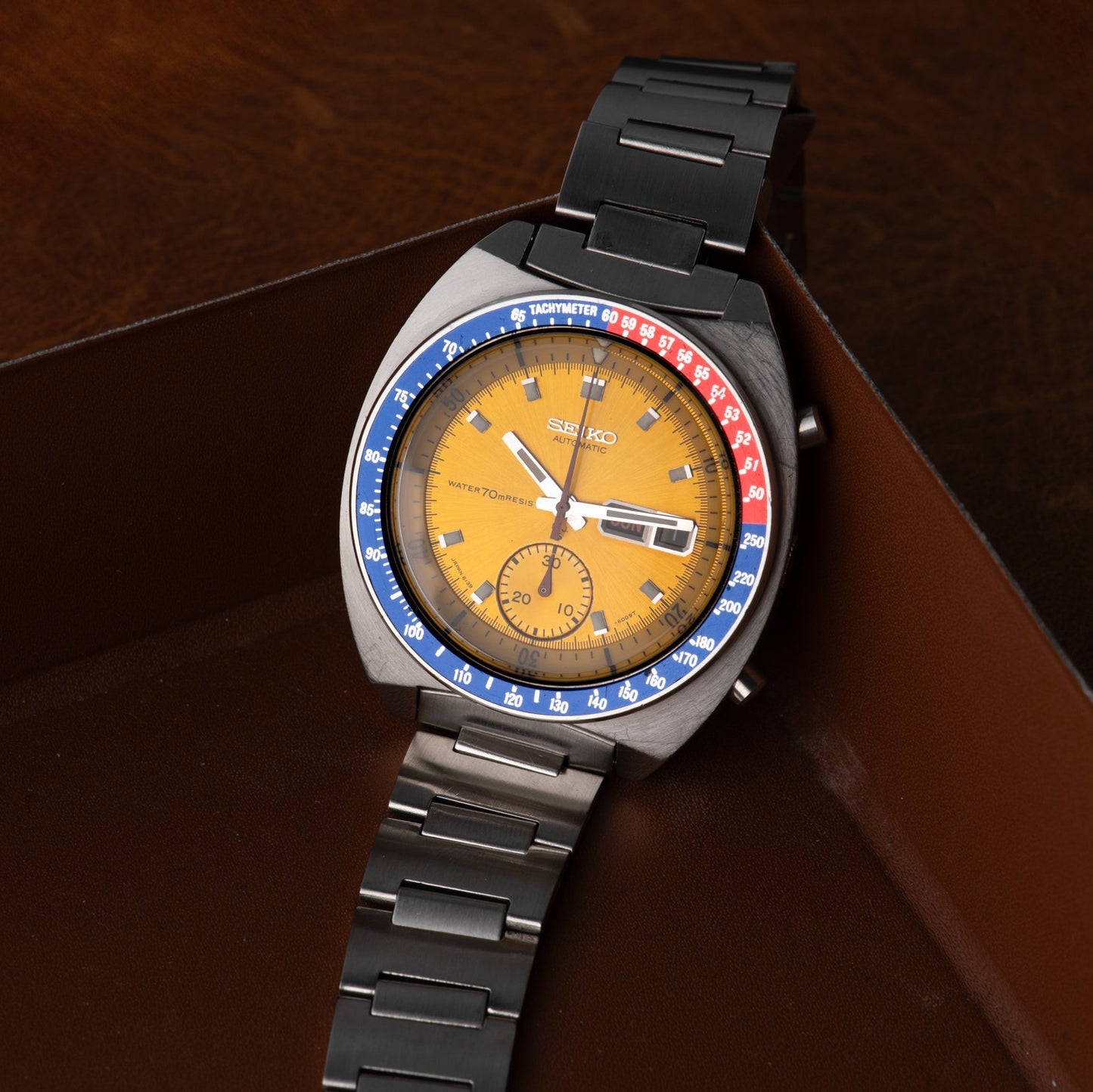 19mm Steel Watchband Bracelet for Seiko Pogue 6139-6002 Chrono | Solid Links