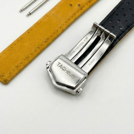 22mm Rally Leather Strap for TAG Heuer Carrera | w/ FC5030 Deployment Clasp