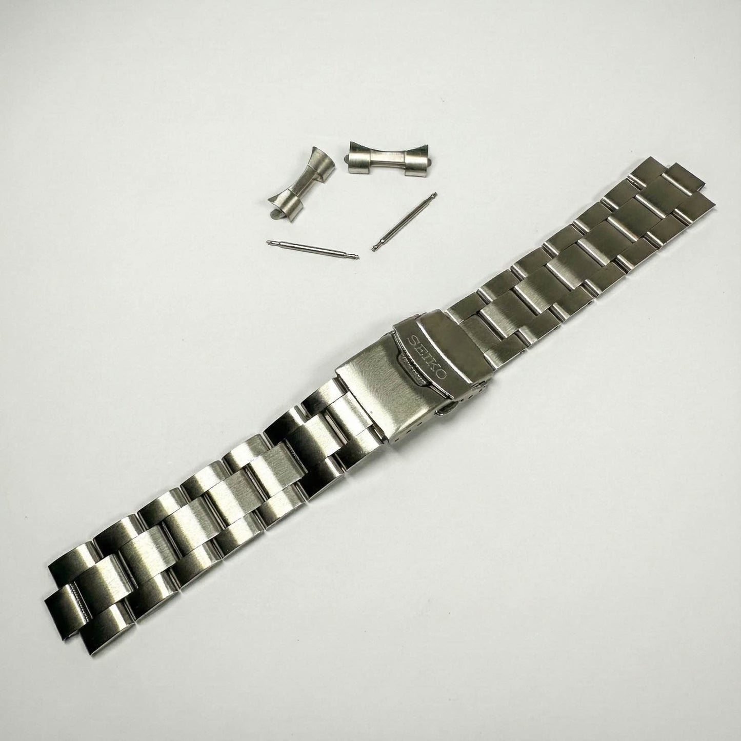 20mm Seiko Oyster Bracelet Stainless Steel Watch Strap | Curved Lug Ends Band