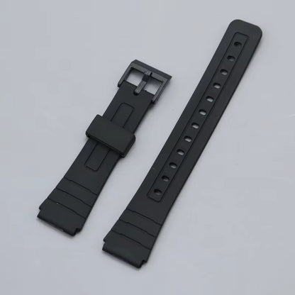 Correa de reloj 18 mm de goma negra para Casio F91W F94 F94W F105W