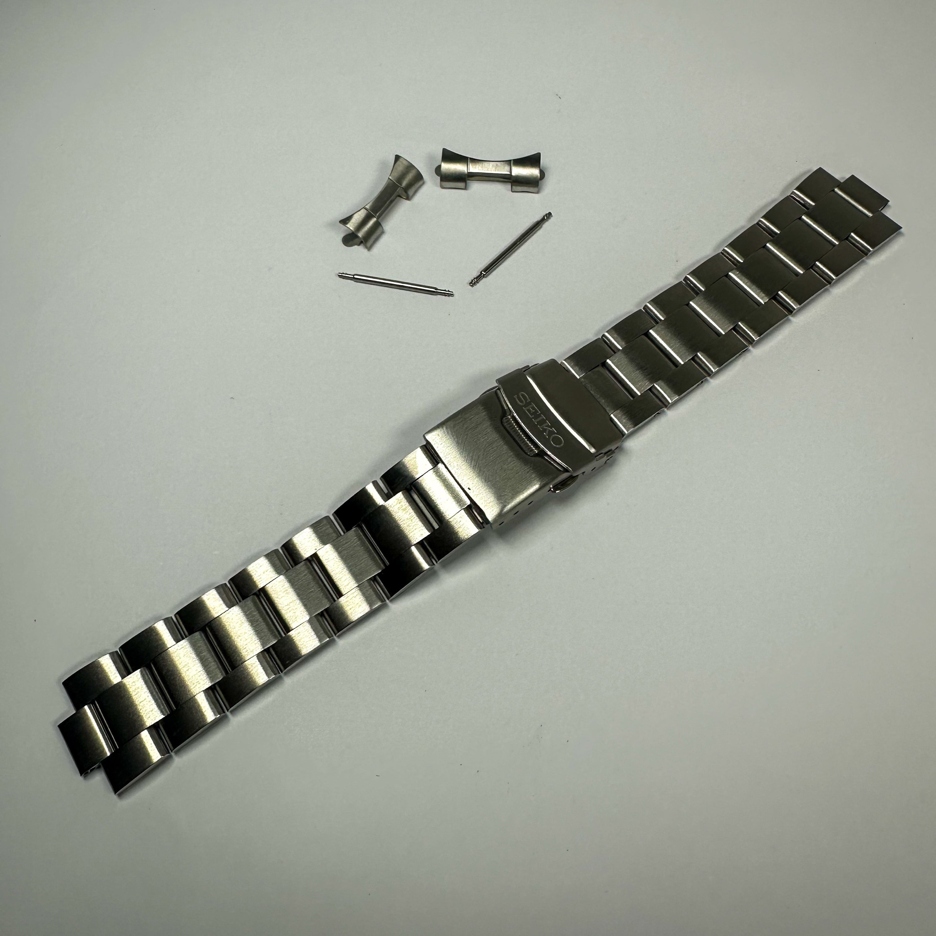 20mm Seiko Oyster Bracelet Stainless Steel Watch Strap | Curved Lug Ends Band