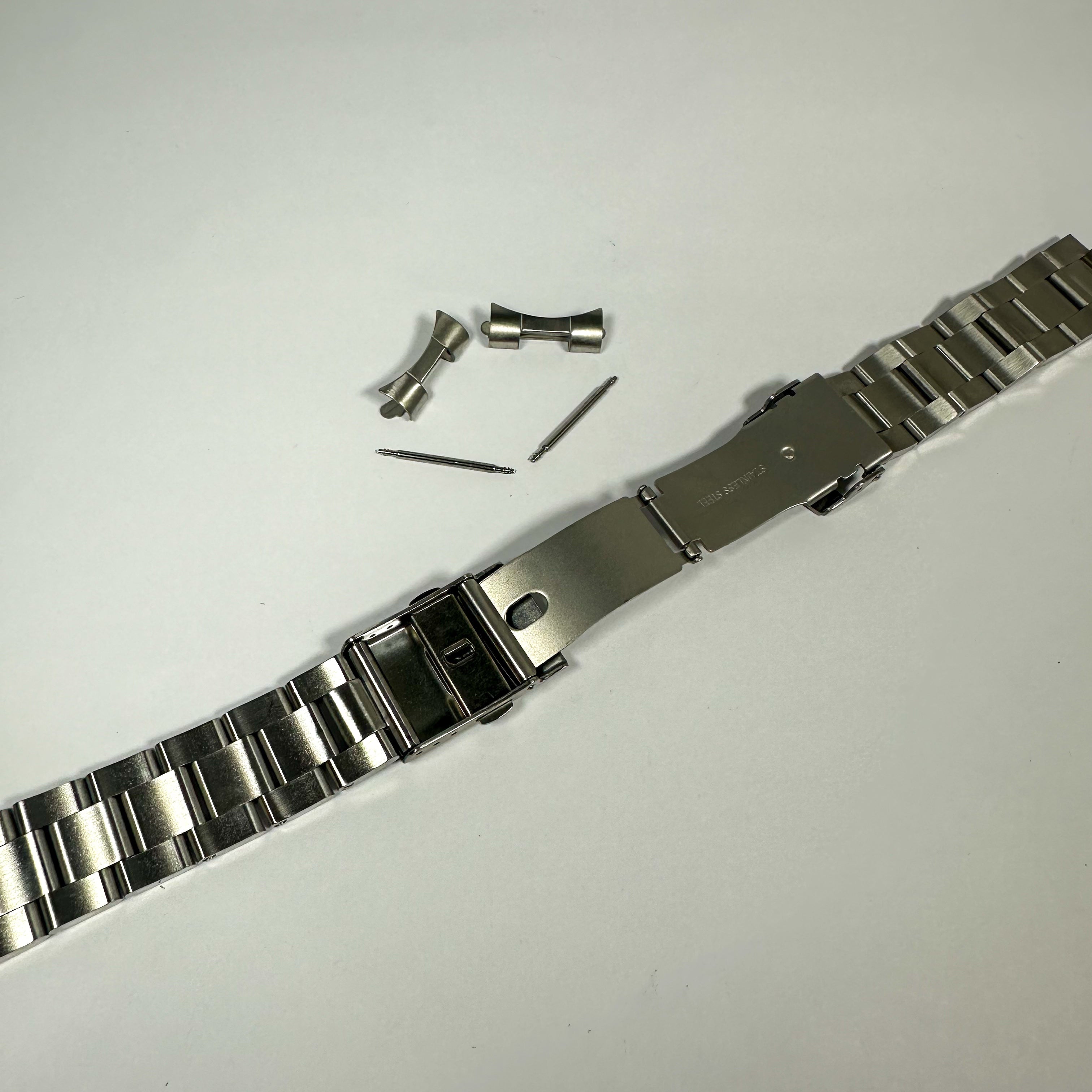20mm Seiko Oyster Bracelet Stainless Steel Watch Strap | Curved Lug Ends Band