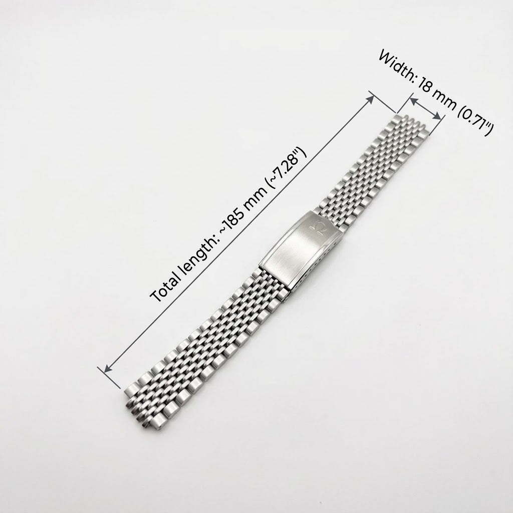 1502 Beads of Rice Stainless Steel Bracelet for Omega — 18mm