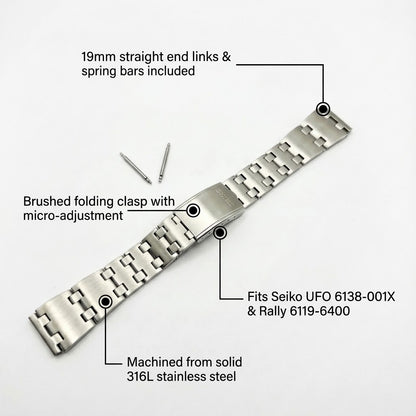 Brazalete de acero para Seiko UFO / Rally