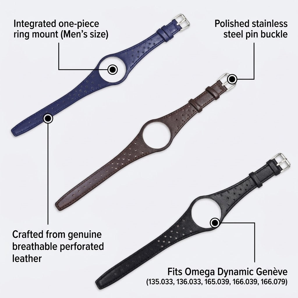 Correa de piel para Omega Dynamic Genève