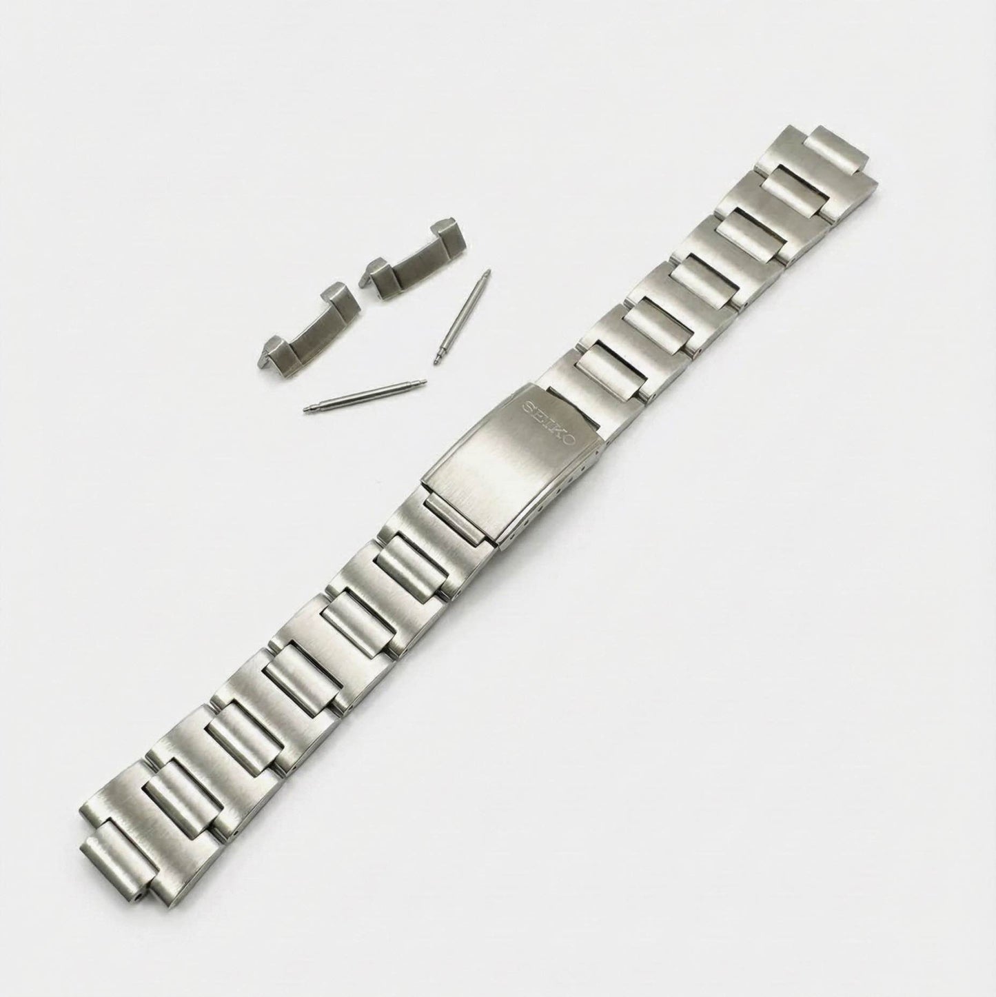 19mm Steel Watchband Bracelet for Seiko Pogue 6139-6002 Chrono | Solid Links