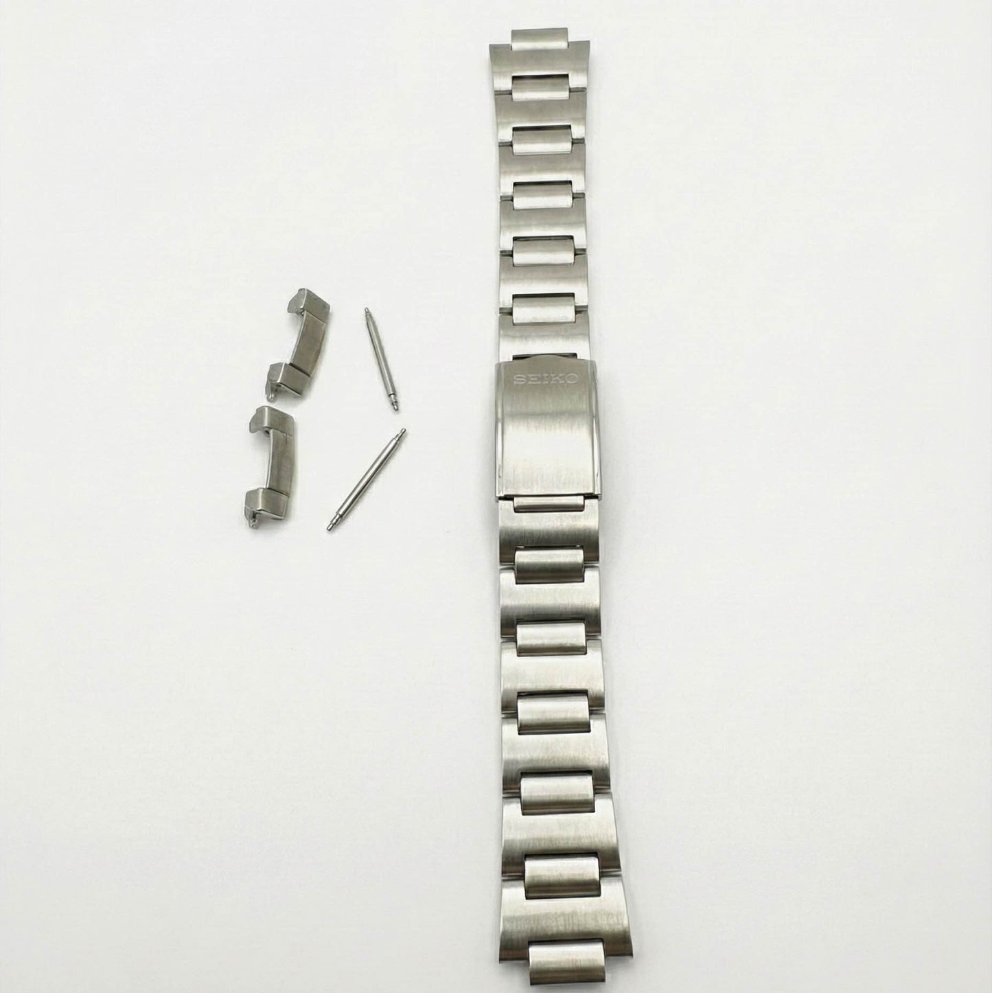 19mm Steel Watchband Bracelet for Seiko Pogue 6139-6002 Chrono | Solid Links