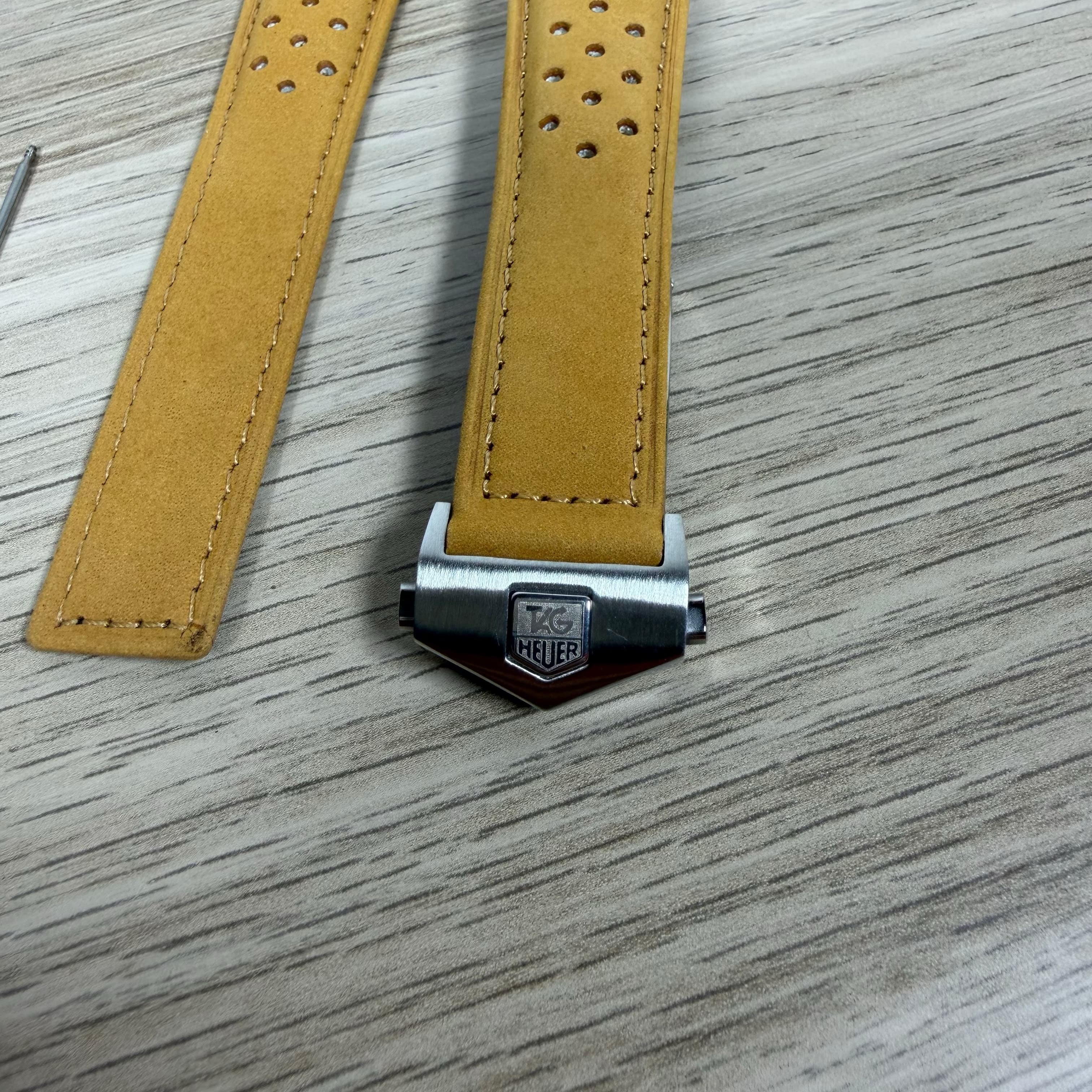 22mm Rally Leather Strap for TAG Heuer Carrera | w/ FC5030 Deployment Clasp