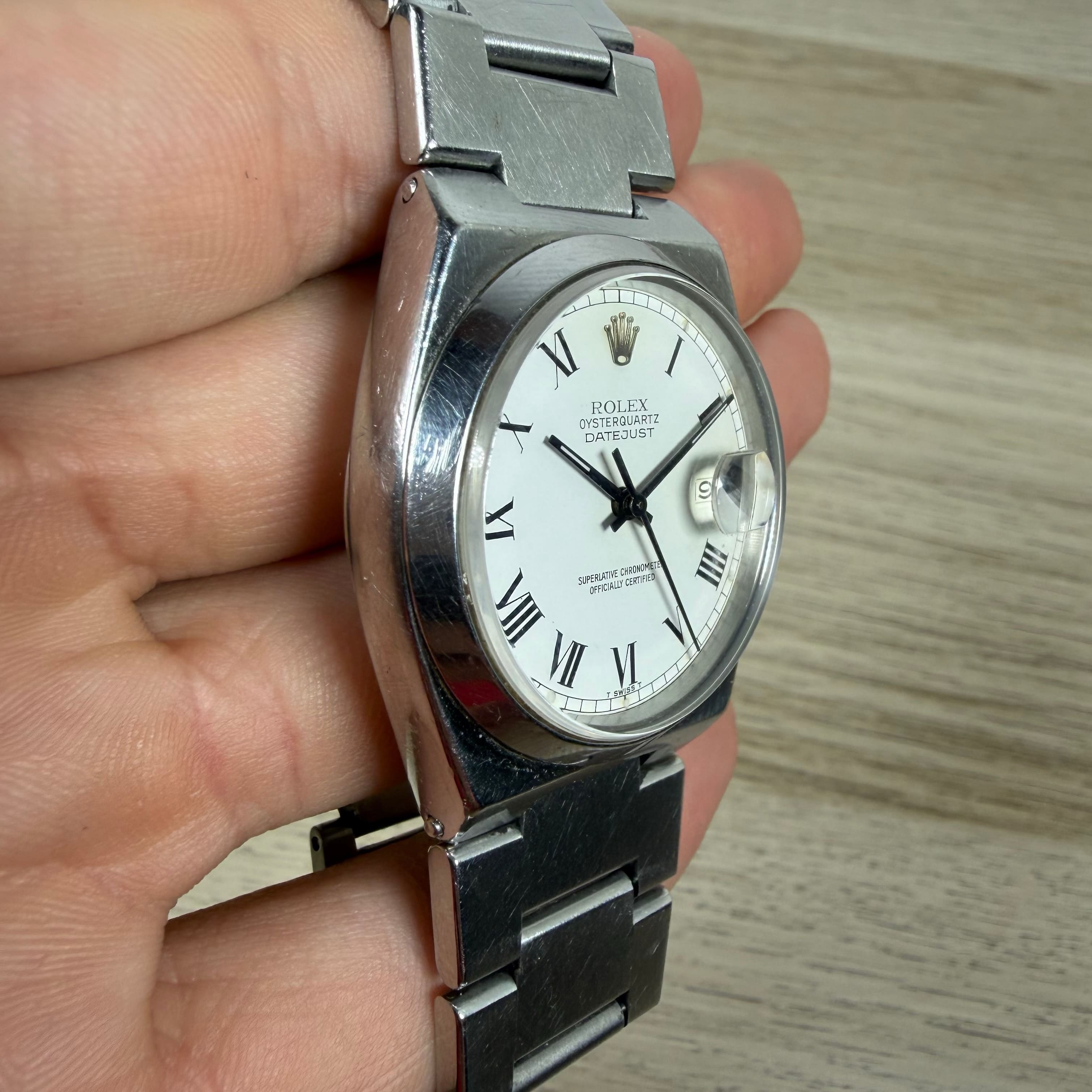 Rolex Oysterquartz Datejust 17000B | 36mm Steel | White Roman Dial | Vintage