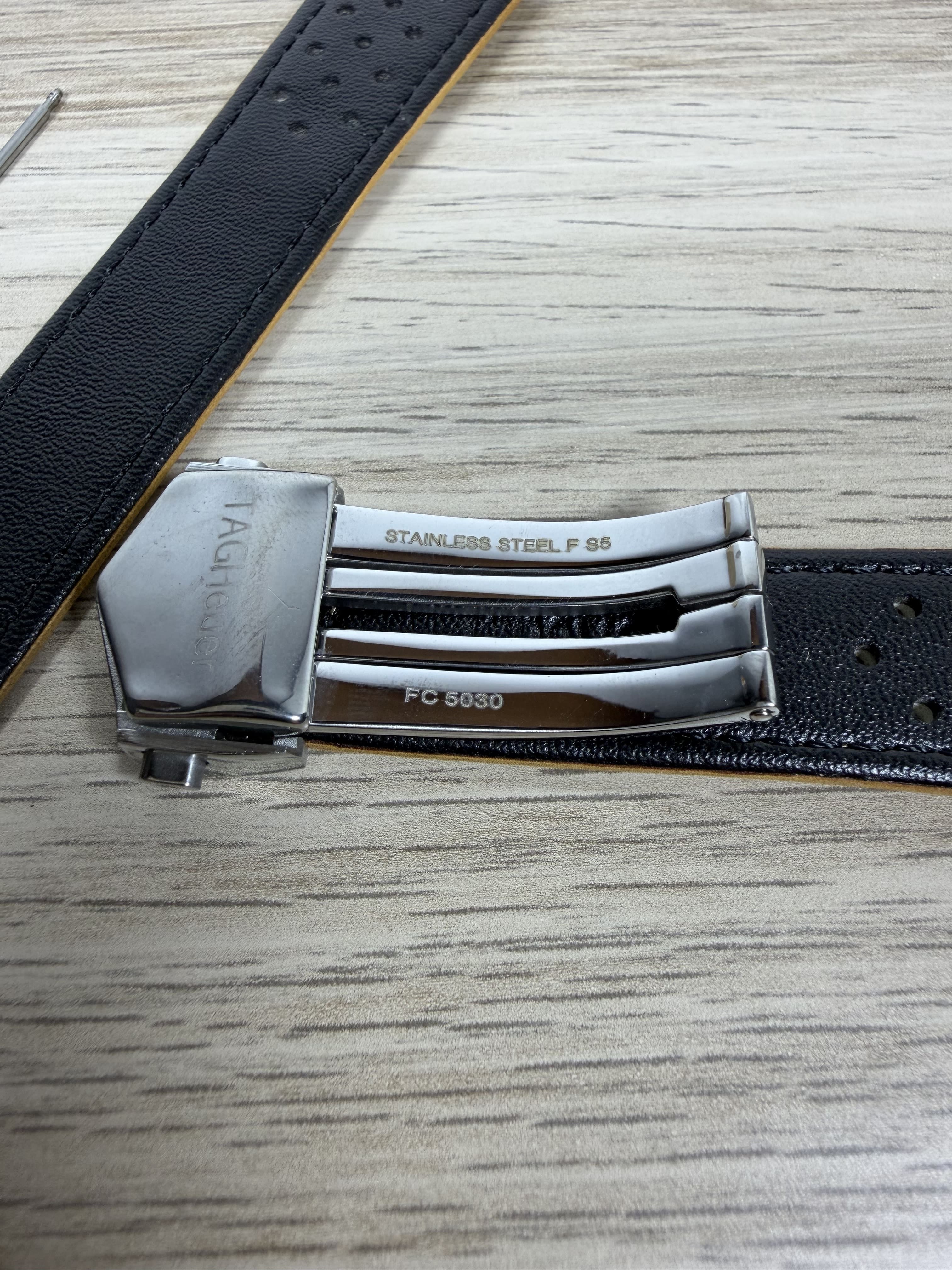 22mm Rally Leather Strap for TAG Heuer Carrera | w/ FC5030 Deployment Clasp