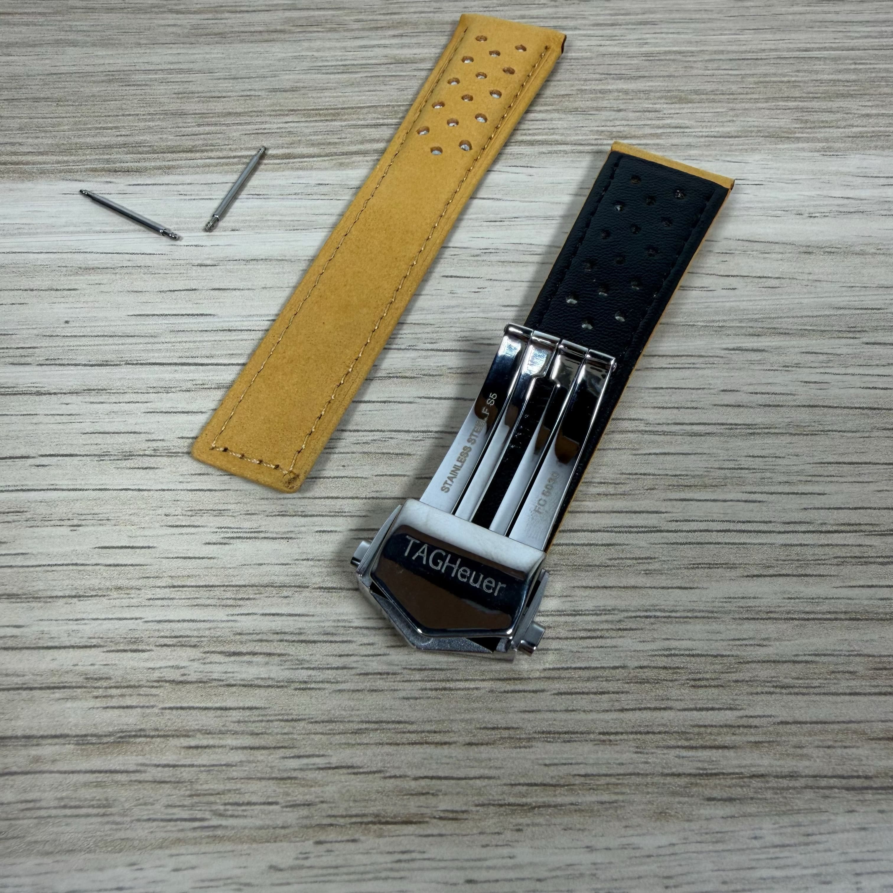 22mm Rally Leather Strap for TAG Heuer Carrera | w/ FC5030 Deployment Clasp